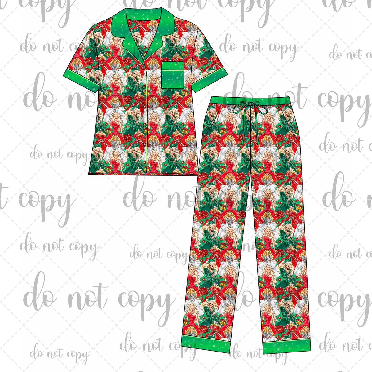 PRE-SALE: Glam The Halls Women’s Button Down Pants Set